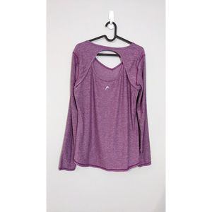 HEAD long sleeve workout yoga purple open back shirt L/G